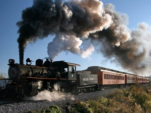 locomotive, smoke, ##, Wagons
