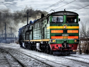 snow, ##, locomotive, smoke, Petrol