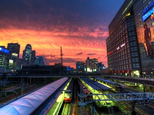 station, Train, Tokio, Town, Japan