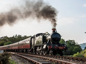 Wagons, Train, trees, viewes, ##, engine