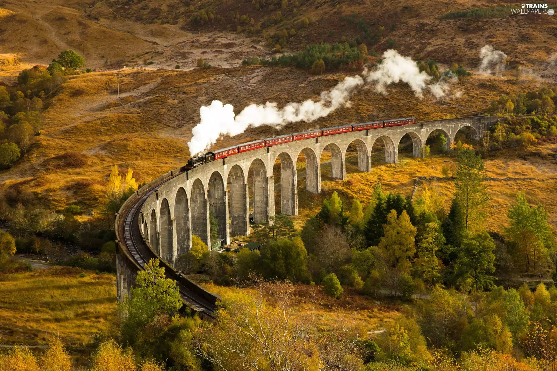 ##, Glenfinnan Viaduct, Scotland, steam train, Great Britain