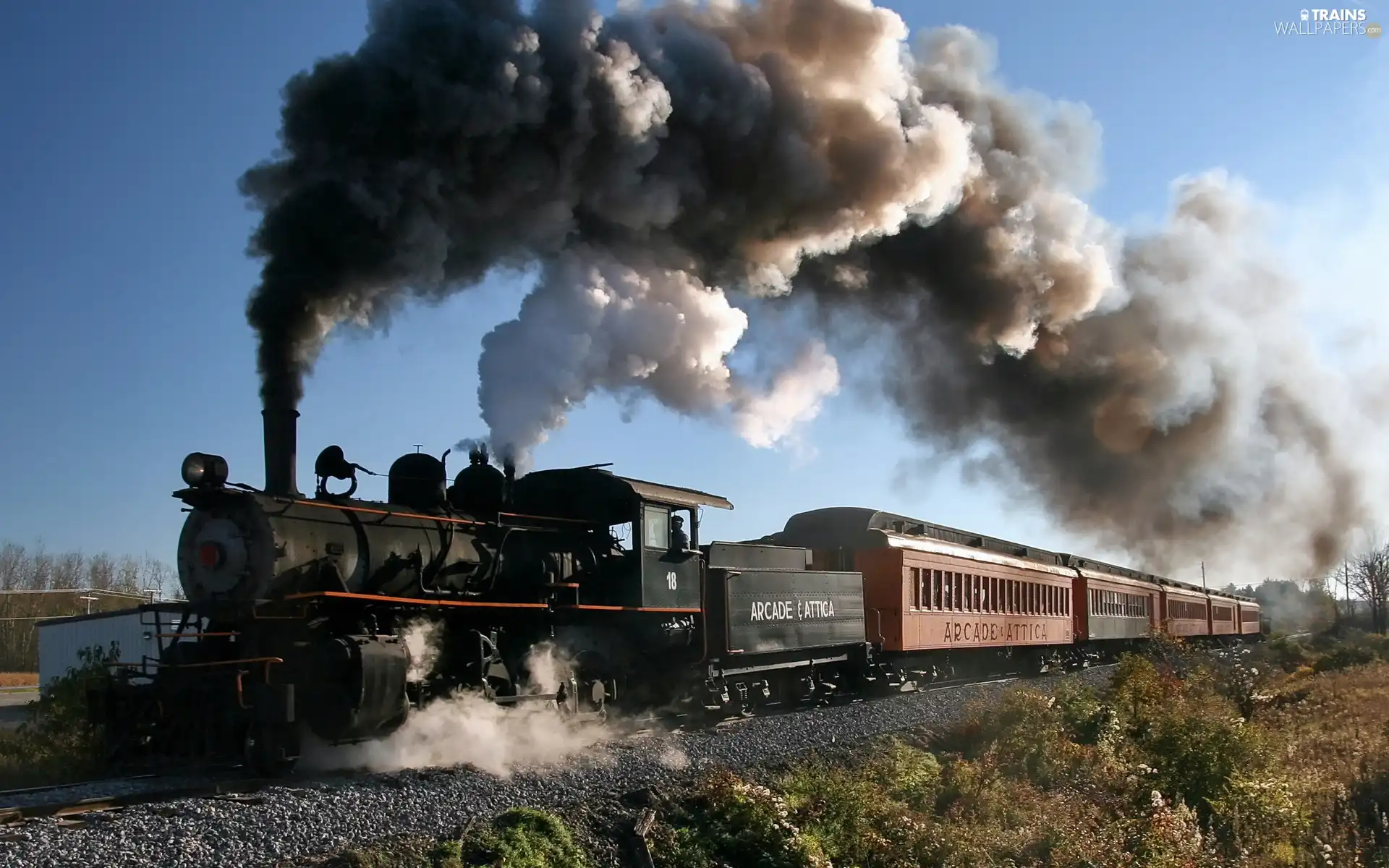locomotive, smoke, ##, Wagons