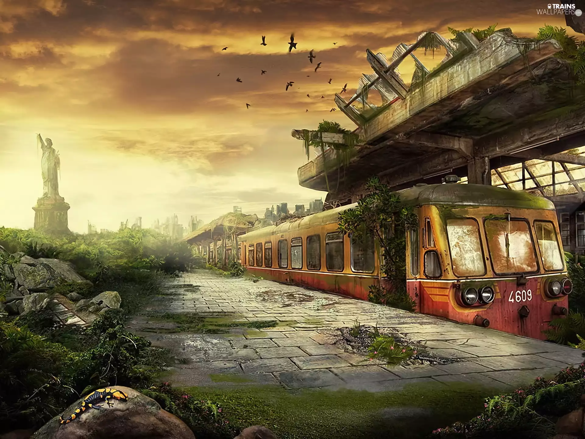 platform, damaged, Train