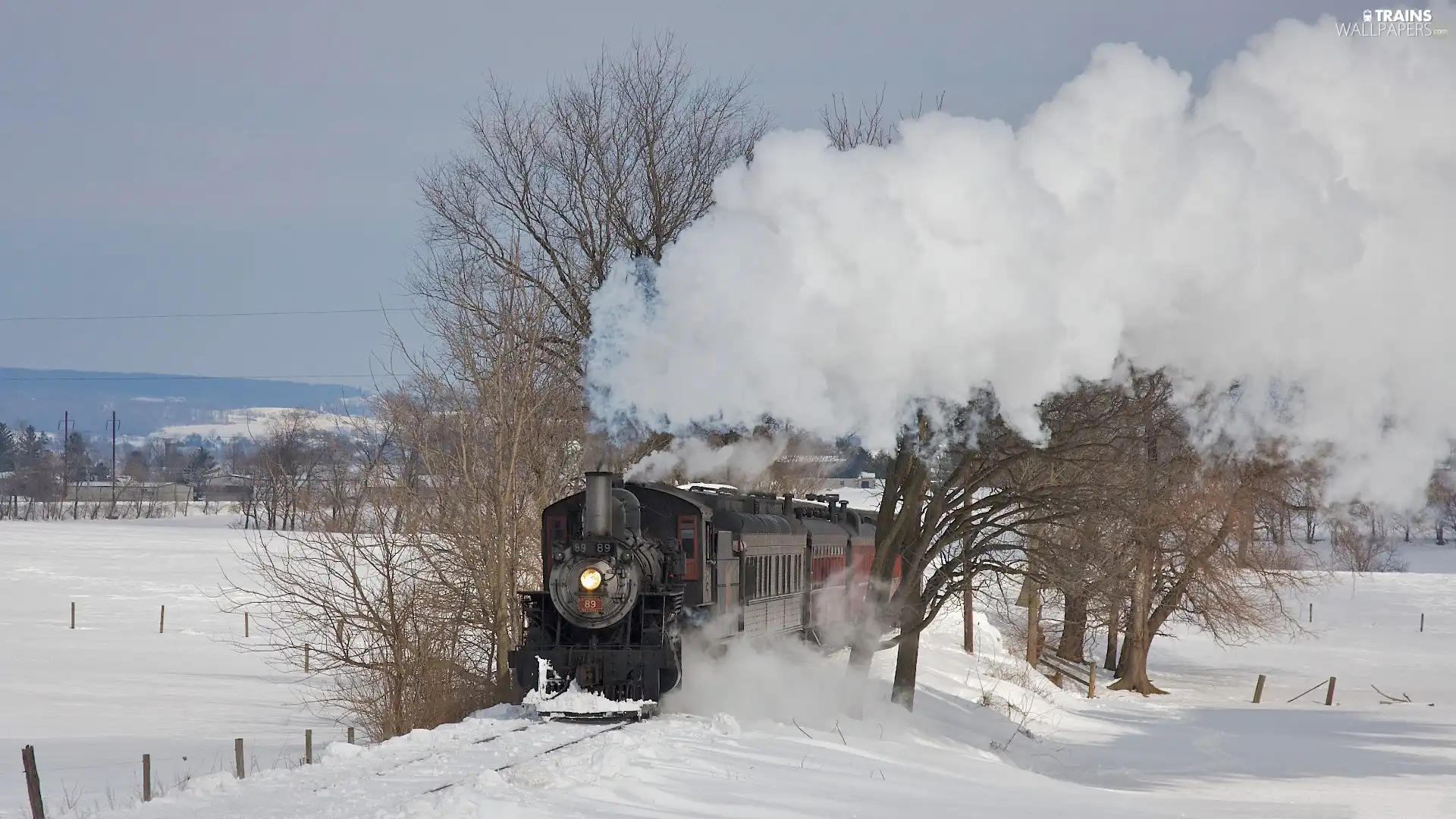 snow, Train, Steam