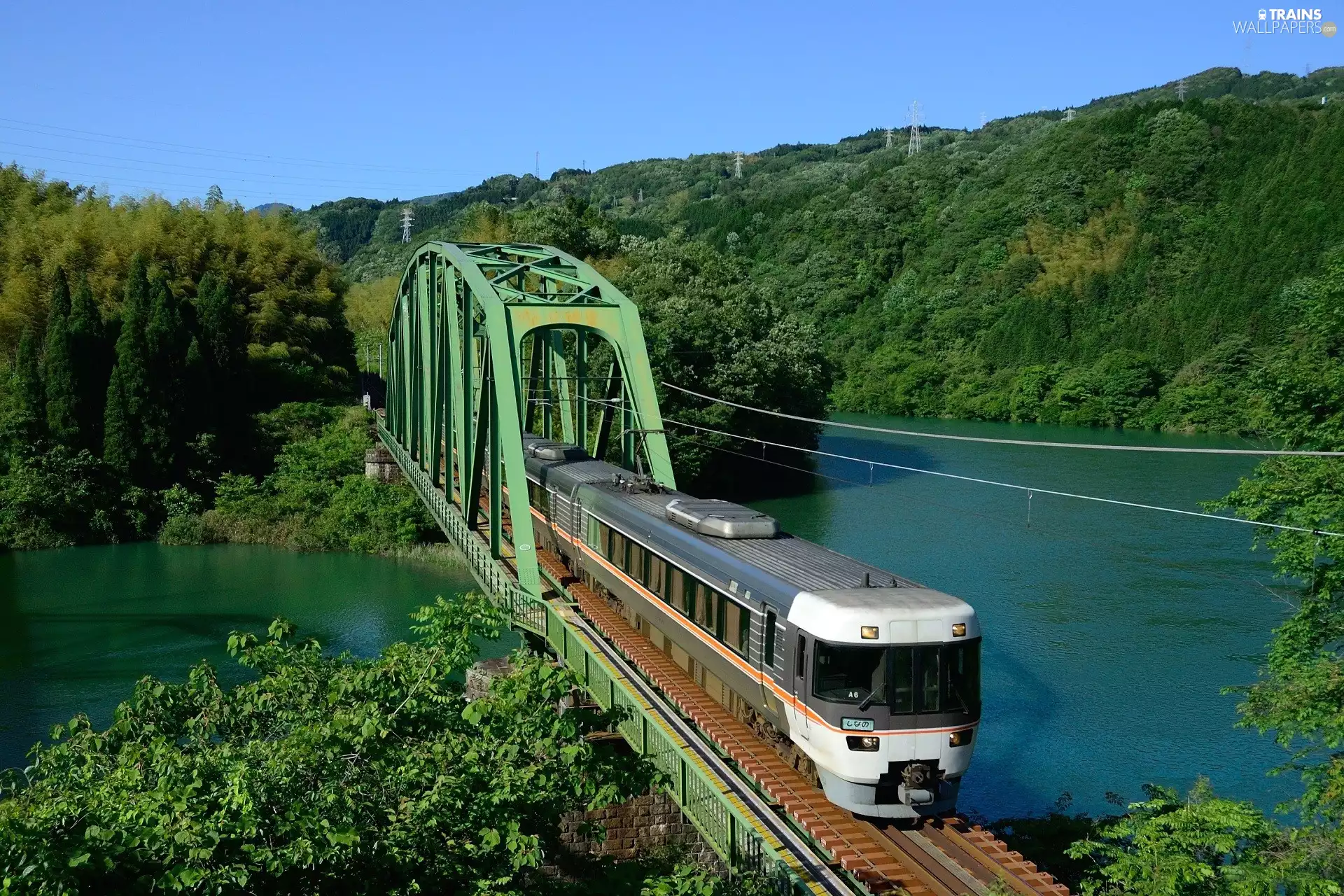 bridge, Train, The Hills, River